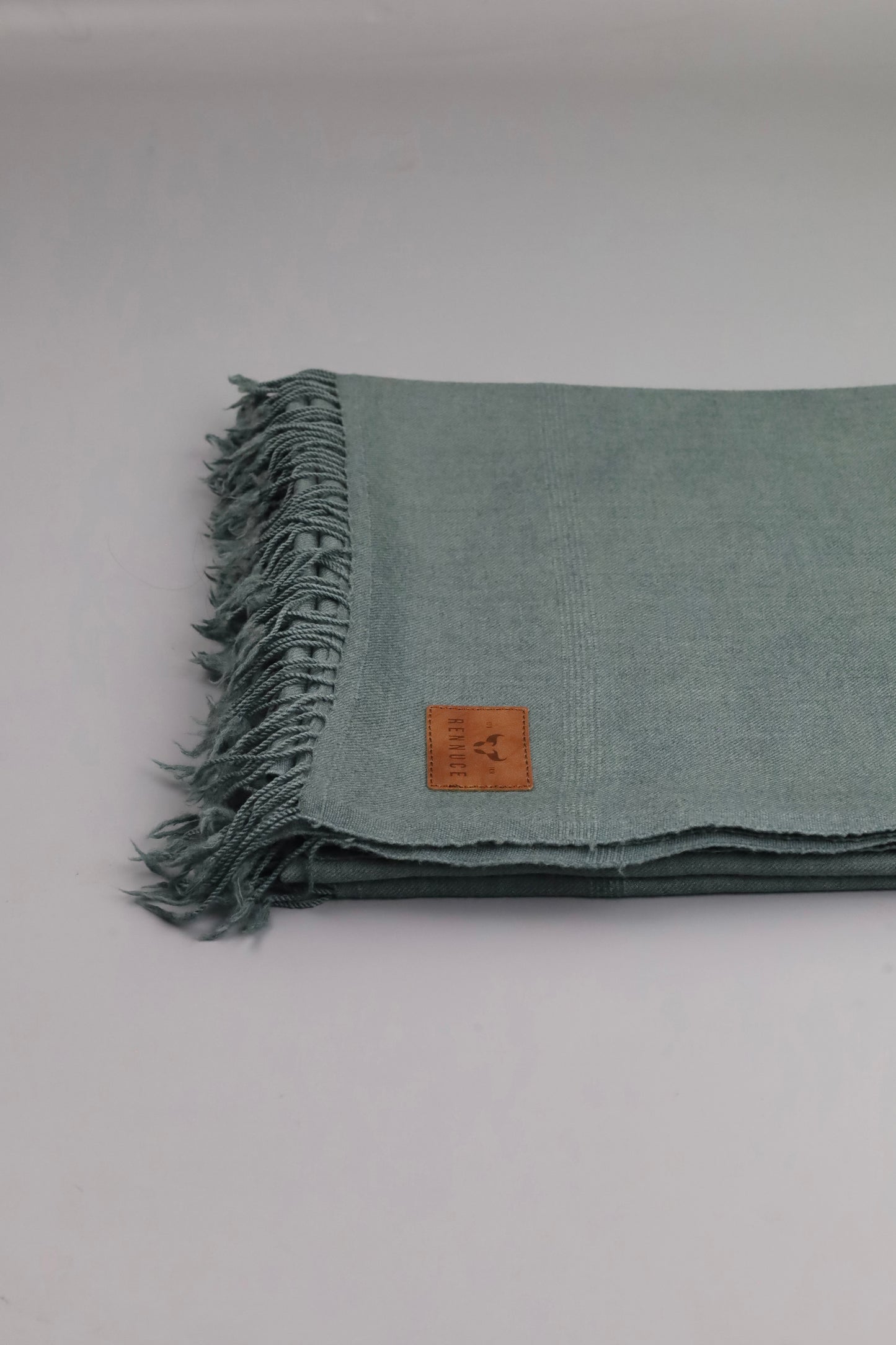 Premium Quality Plain Single Fiber Grey Pure Woolen Shawl by Rennuce