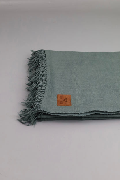 Premium Quality Plain Single Fiber Grey Pure Woolen Shawl by Rennuce