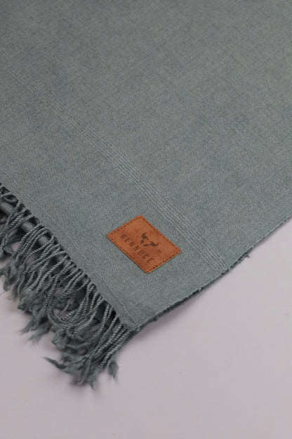 Premium Quality Plain Single Fiber Grey Pure Woolen Shawl by Rennuce
