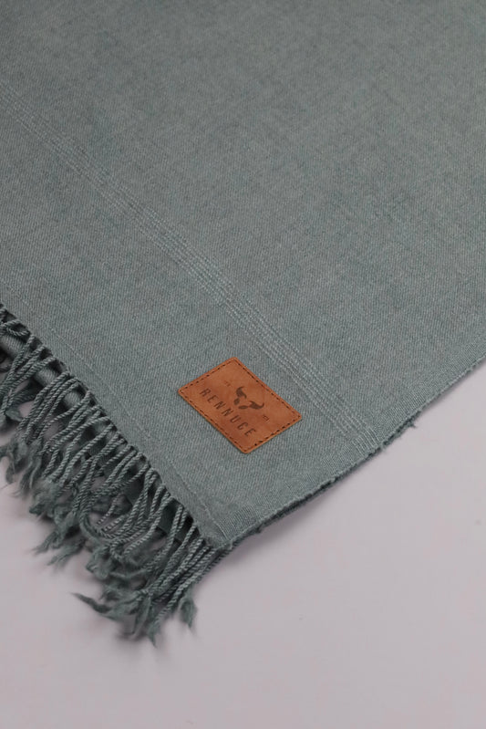 Premium Quality Plain Single Fiber Grey Pure Woolen Shawl by Rennuce