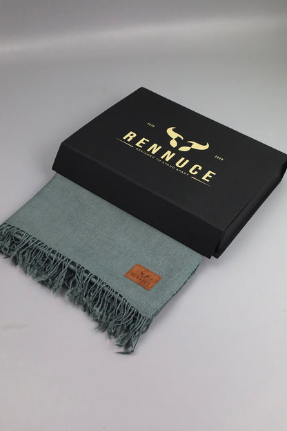 Premium Quality Plain Single Fiber Grey Pure Woolen Shawl by Rennuce