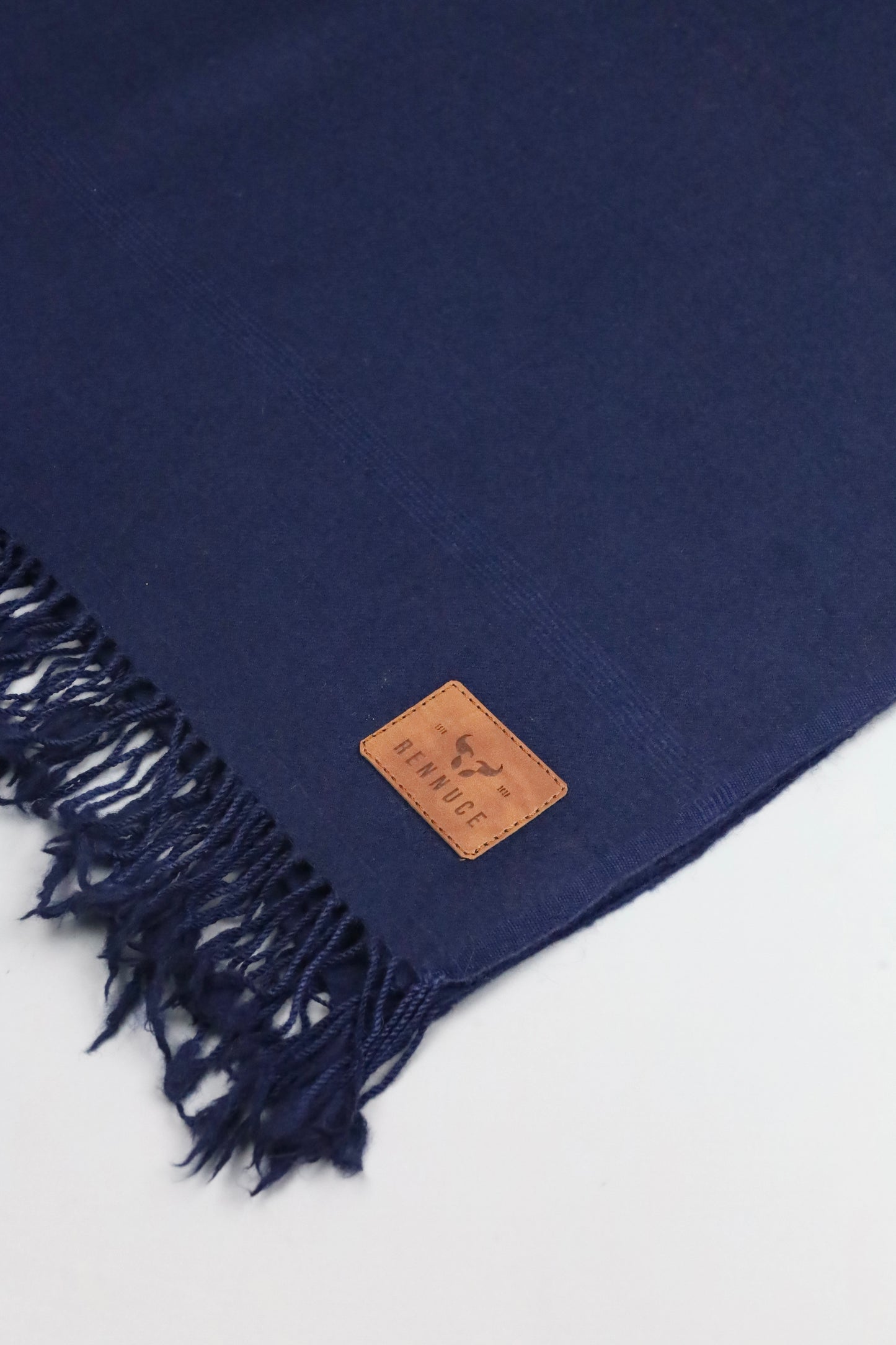 Premium Quality Plain Single Fiber Navy Blue Pure Woolen Shawl by Rennuce