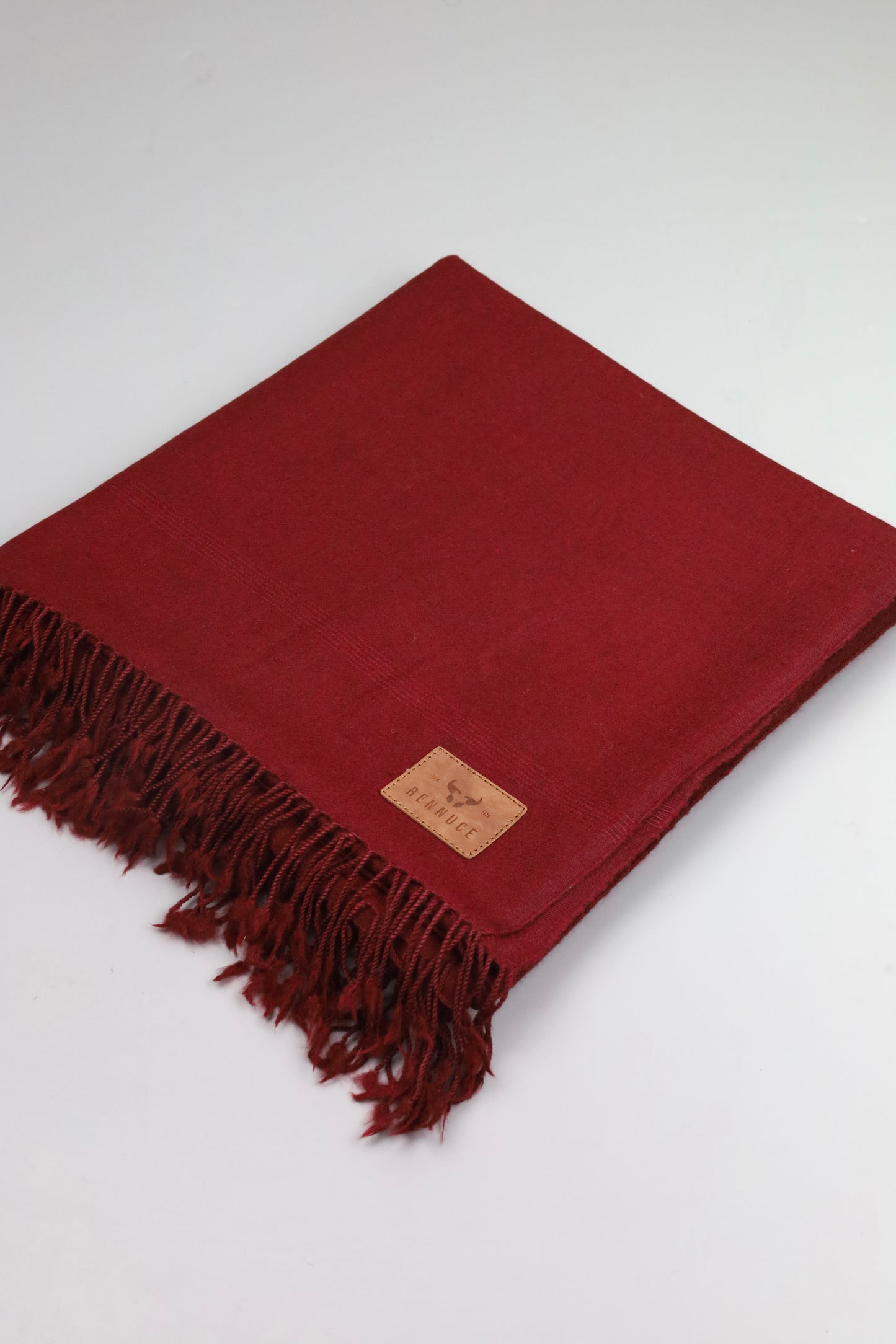 Premium Quality Single Fiber Plain Meroon Pure Woolen Shawl by Rennuce