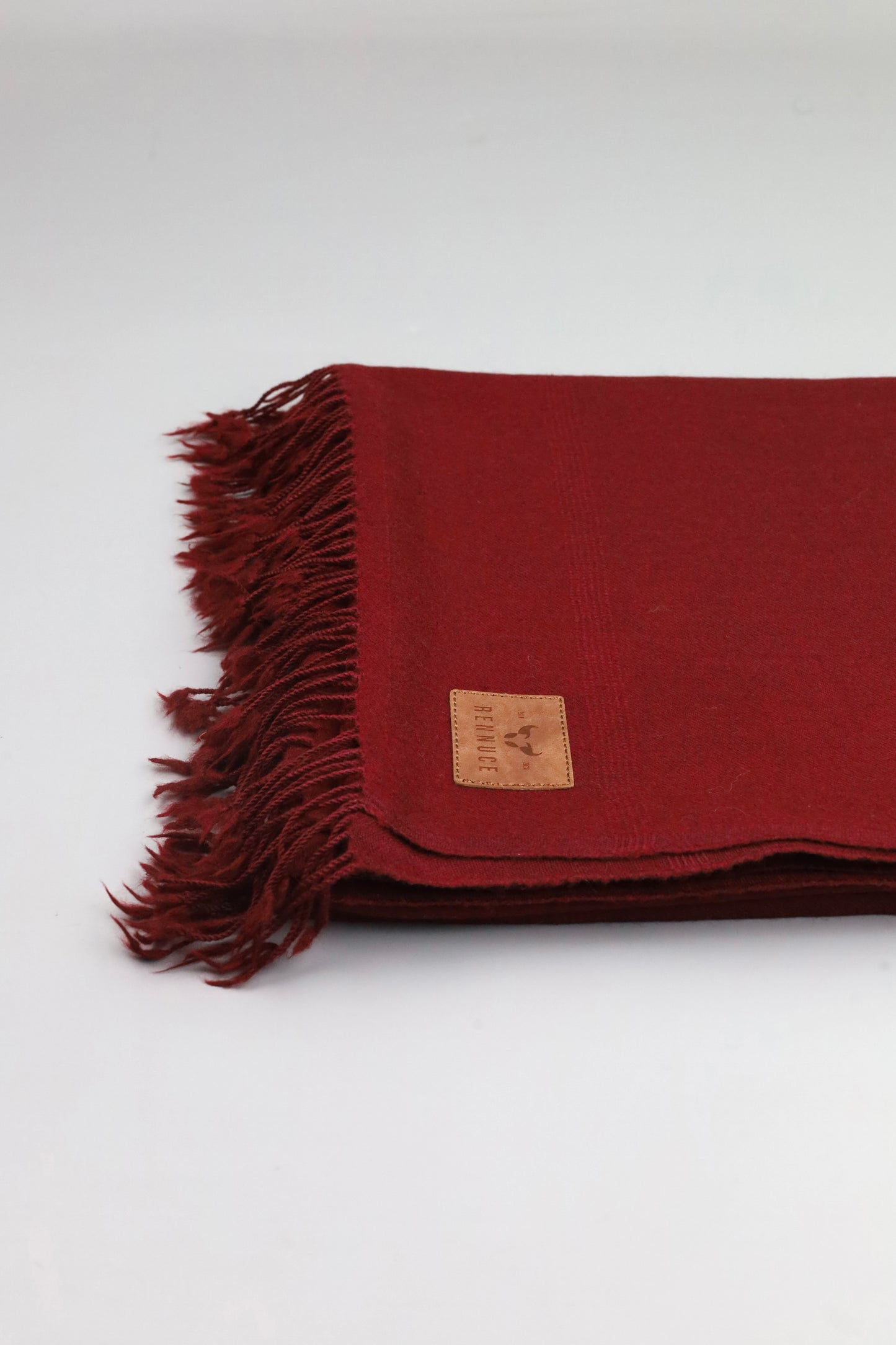 Premium Quality Single Fiber Plain Meroon Pure Woolen Shawl by Rennuce