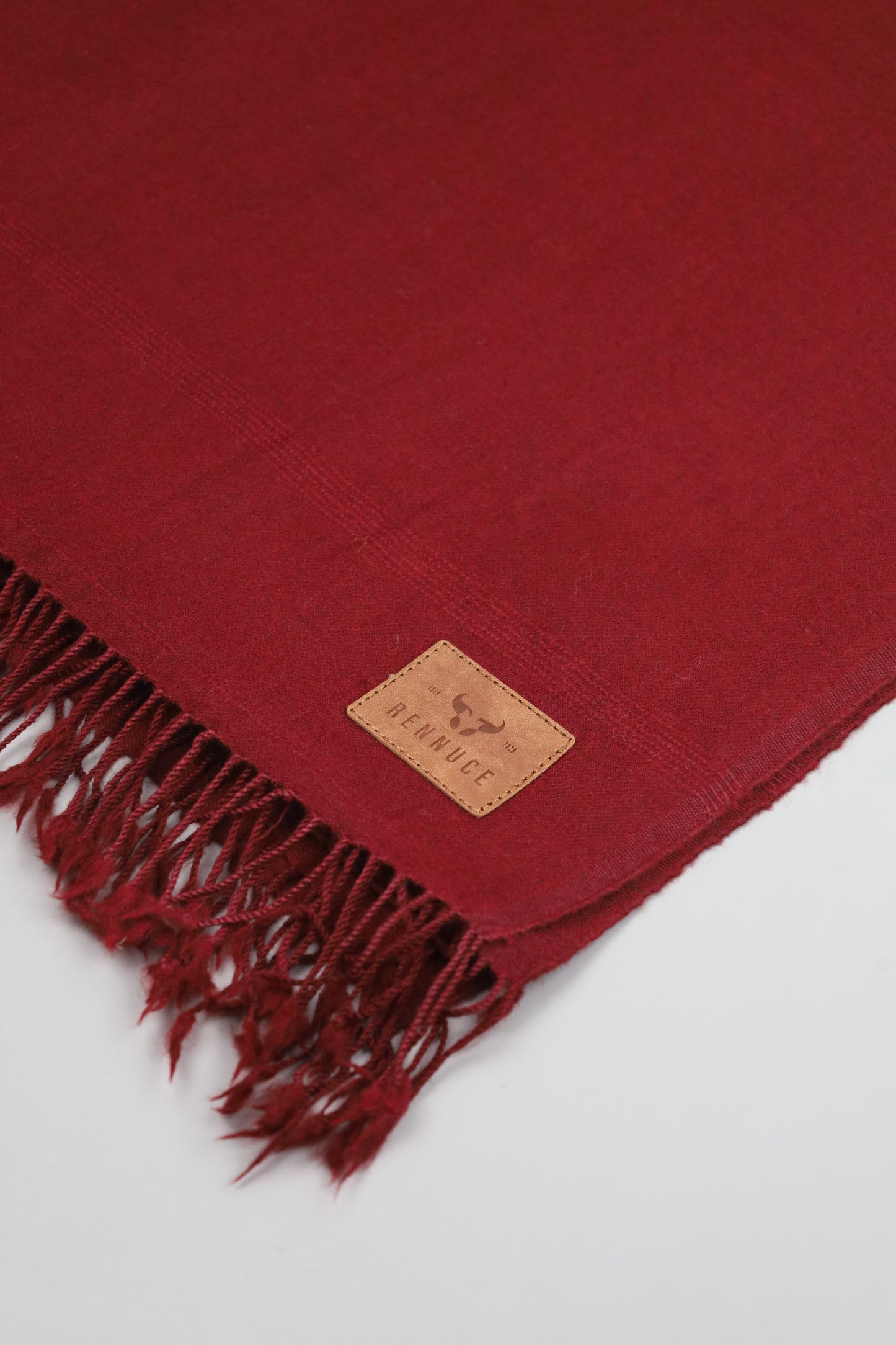 Premium Quality Single Fiber Plain Meroon Pure Woolen Shawl by Rennuce