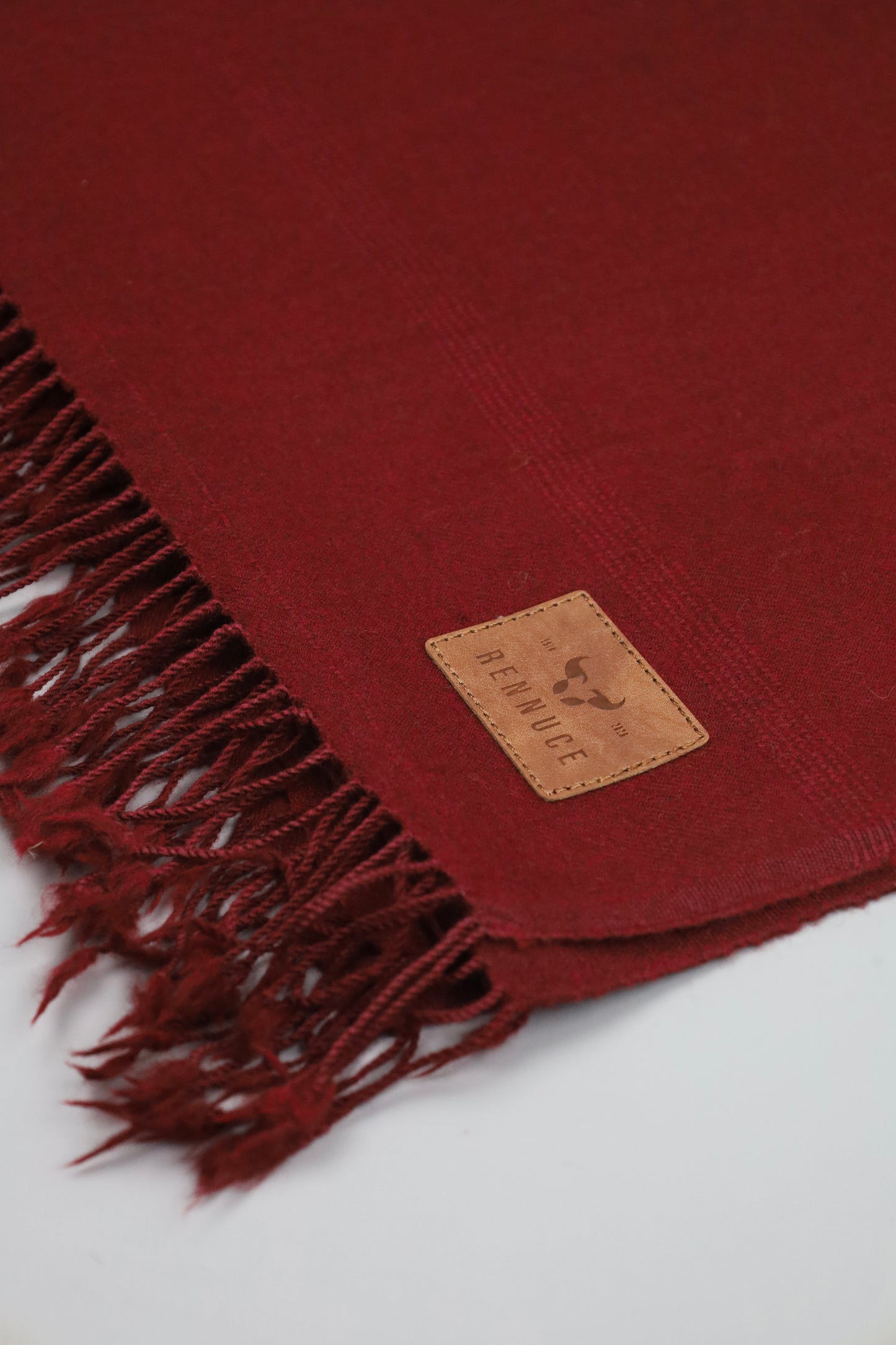 Premium Quality Single Fiber Plain Meroon Pure Woolen Shawl by Rennuce