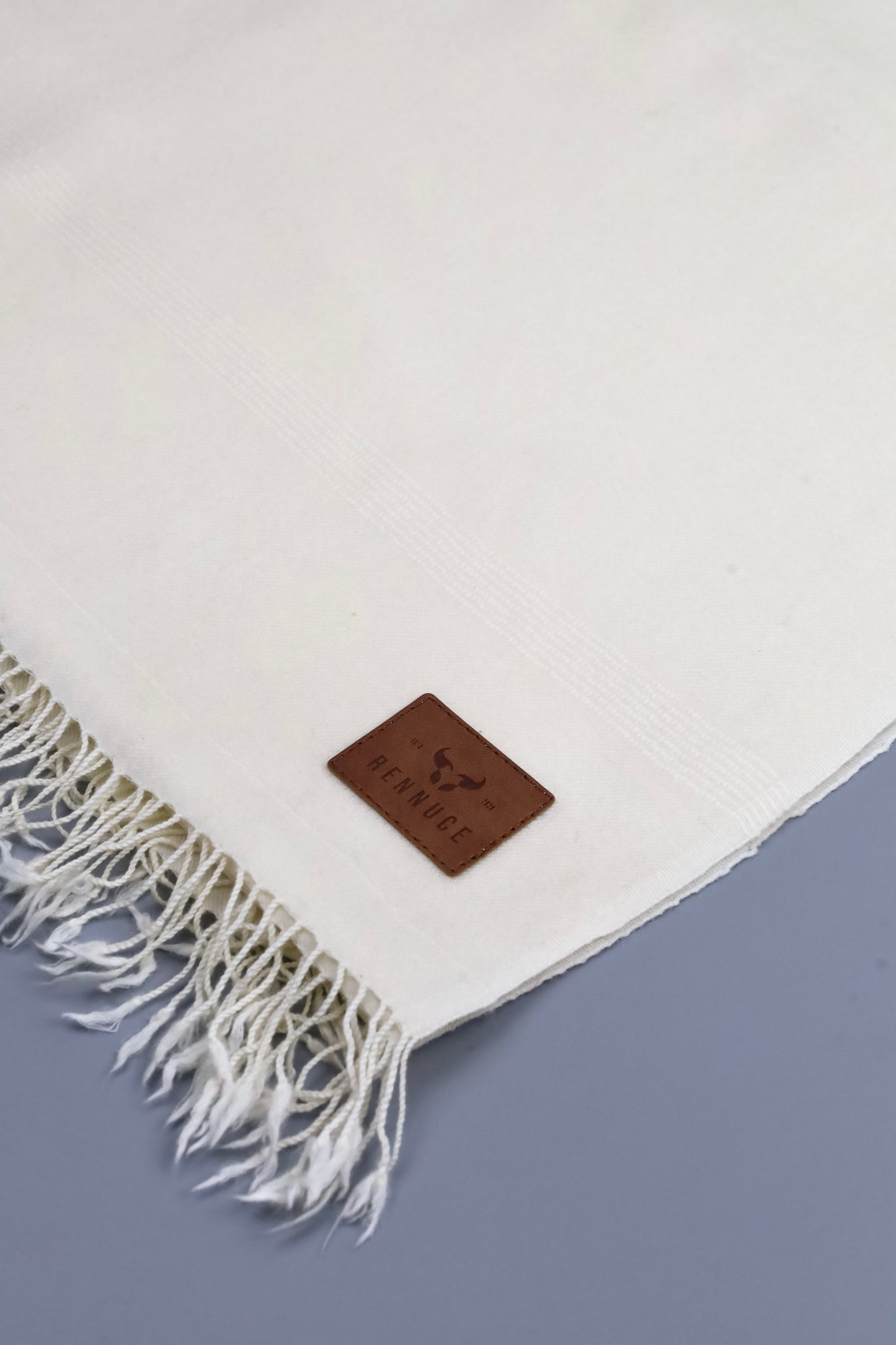 Supreme Quality Plain Off White Pure Woolen Shawl by Rennuce